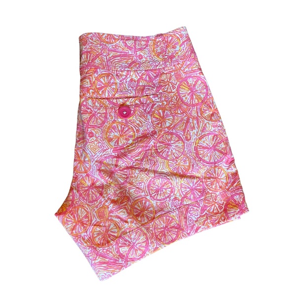 Lily Pulitzer Pink Orange and white printed shorts womens size 0 - Picture 2 of 9